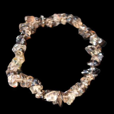 Smoky Quartz chip bracelet 15-17g in sunlight - Rocks and Things Store