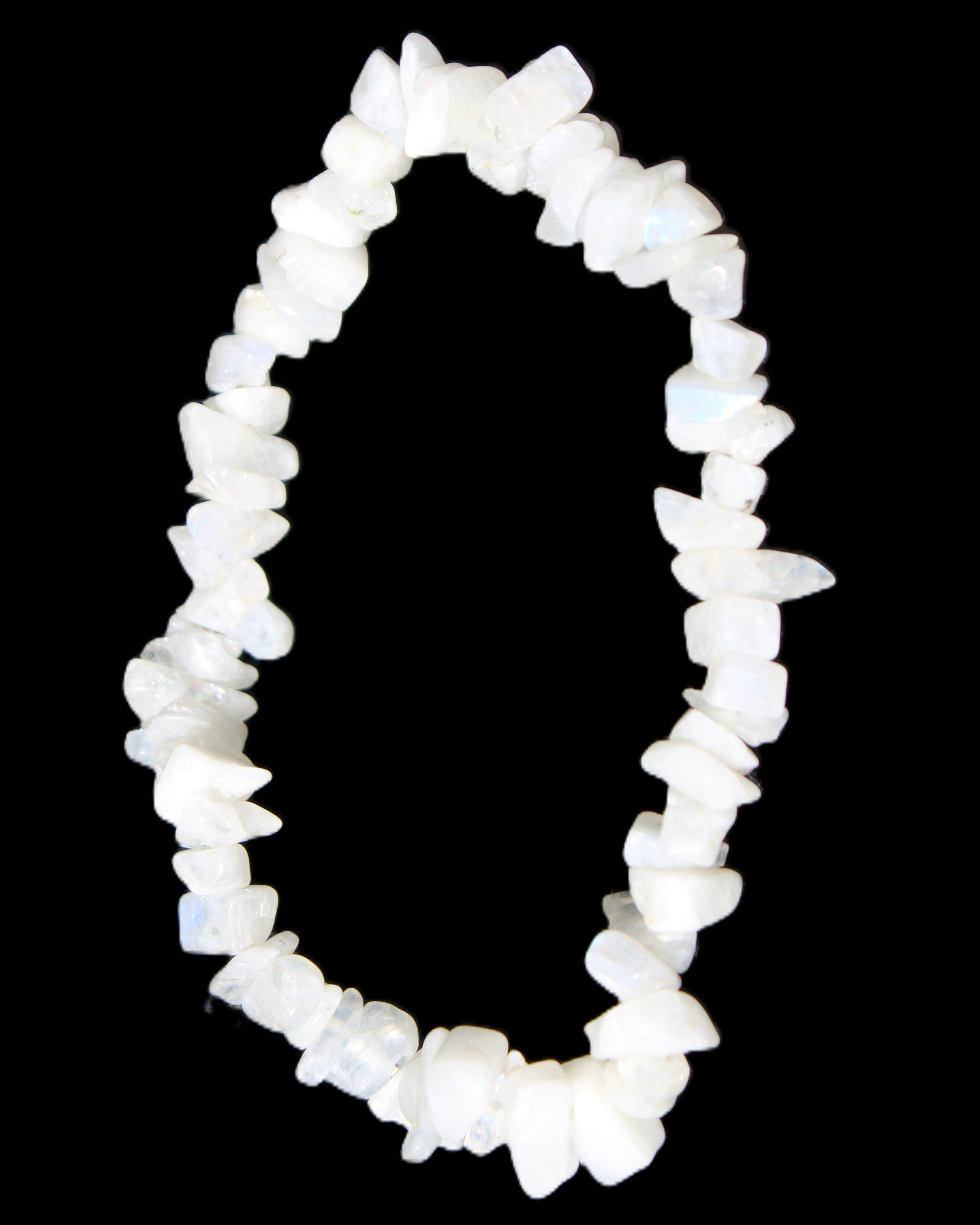 Moonstone chip bracelet 14-16g in sunlight - Rocks and Things Store