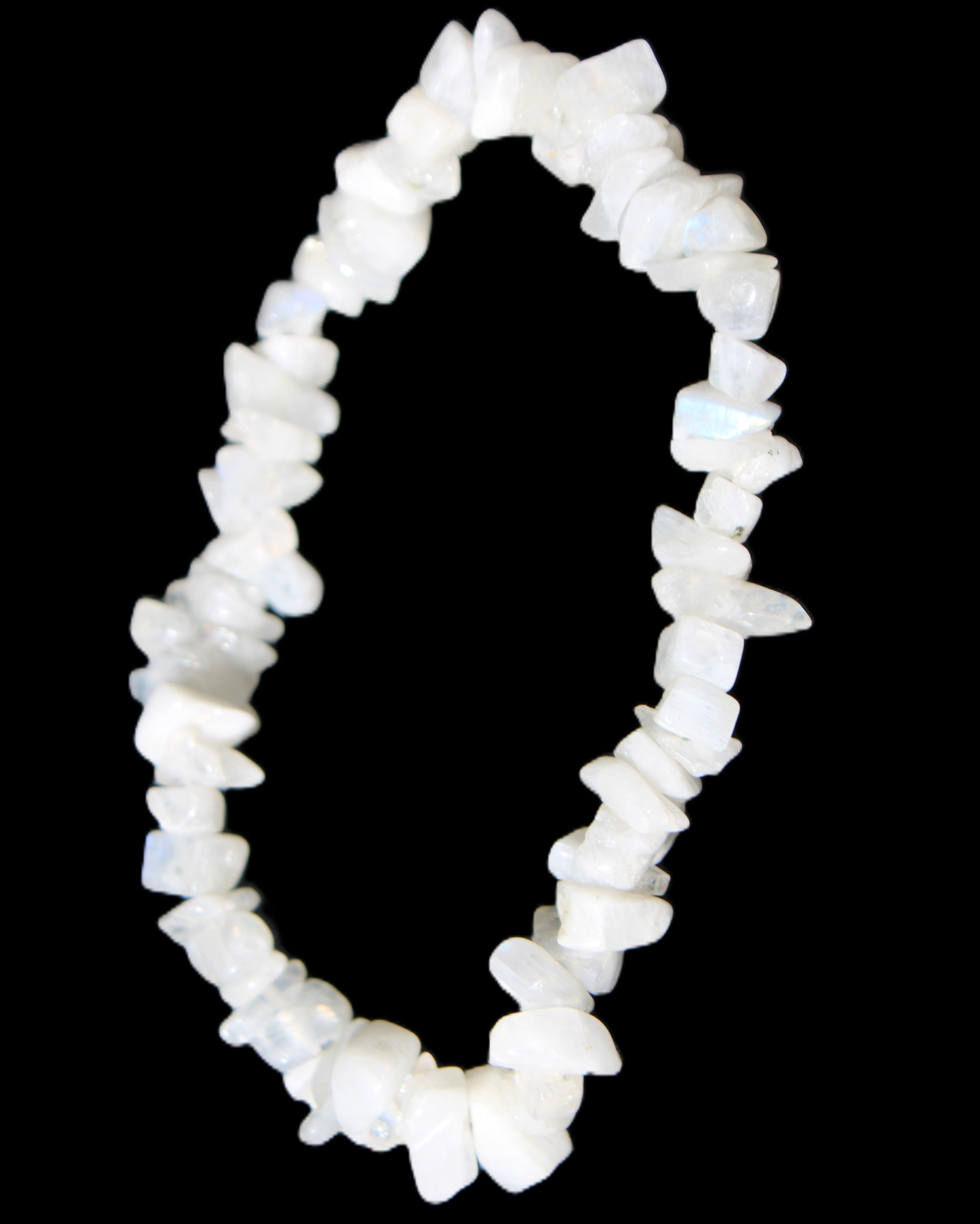 Moonstone chip bracelet 14-16g in sunlight - Rocks and Things Store