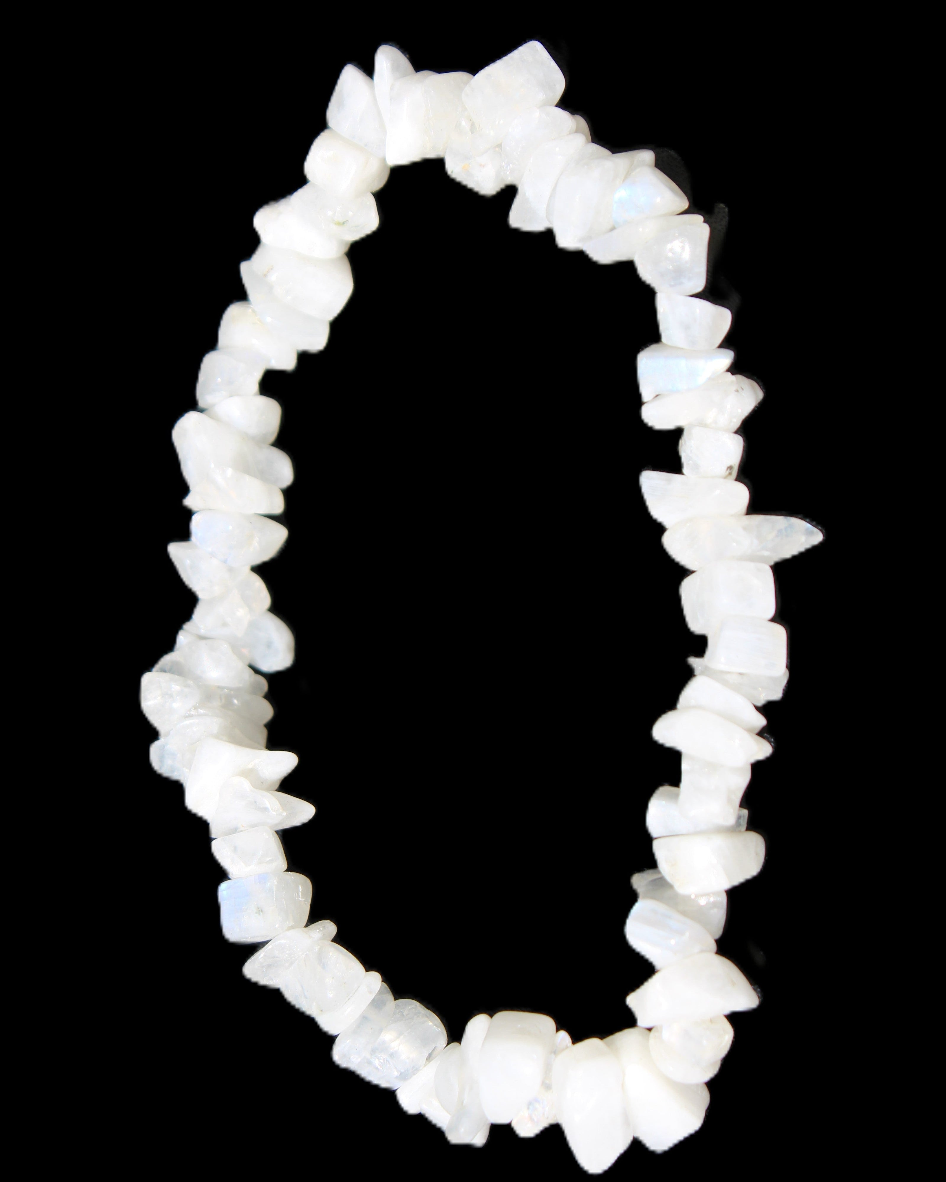 Moonstone chip bracelet 14-16g in sunlight - Rocks and Things Store