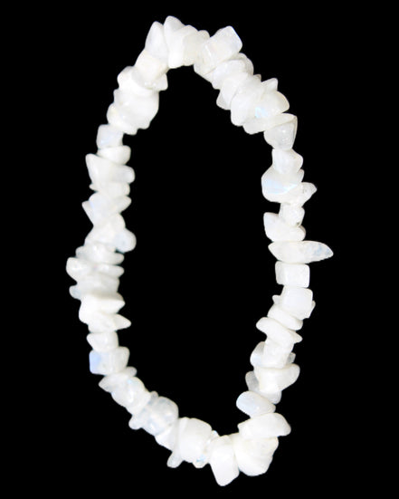 Moonstone chip bracelet 14-16g in sunlight - Rocks and Things Store