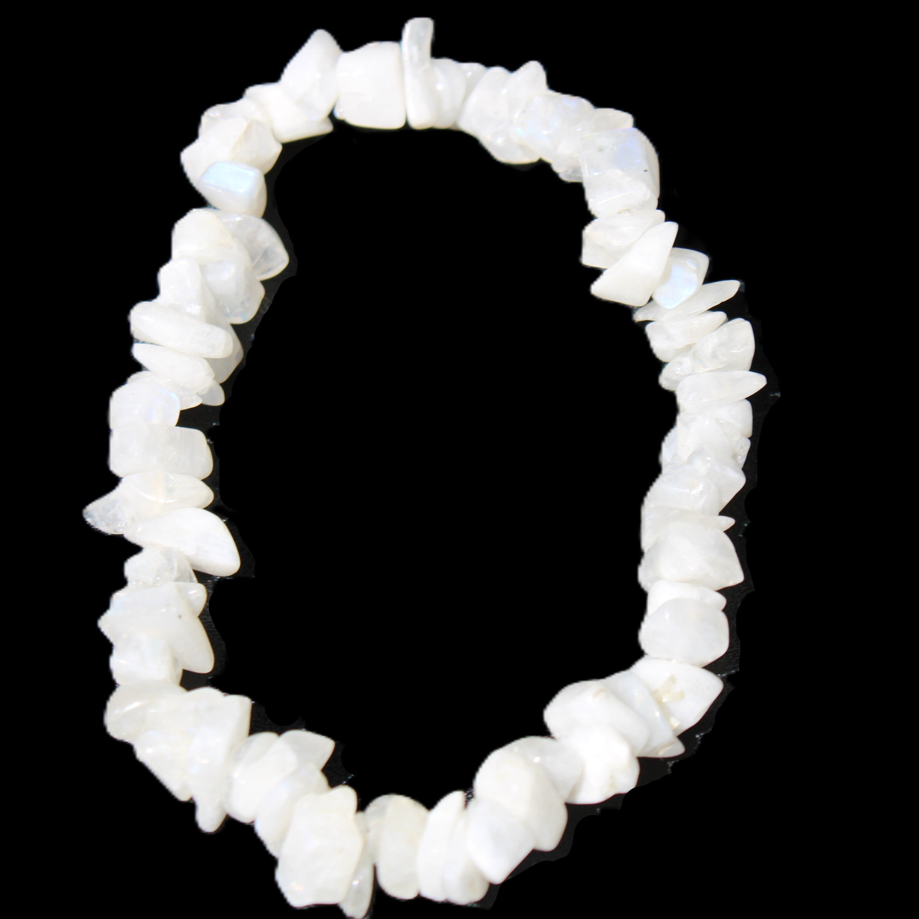 Moonstone chip bracelet 14-16g in sunlight - Rocks and Things Store