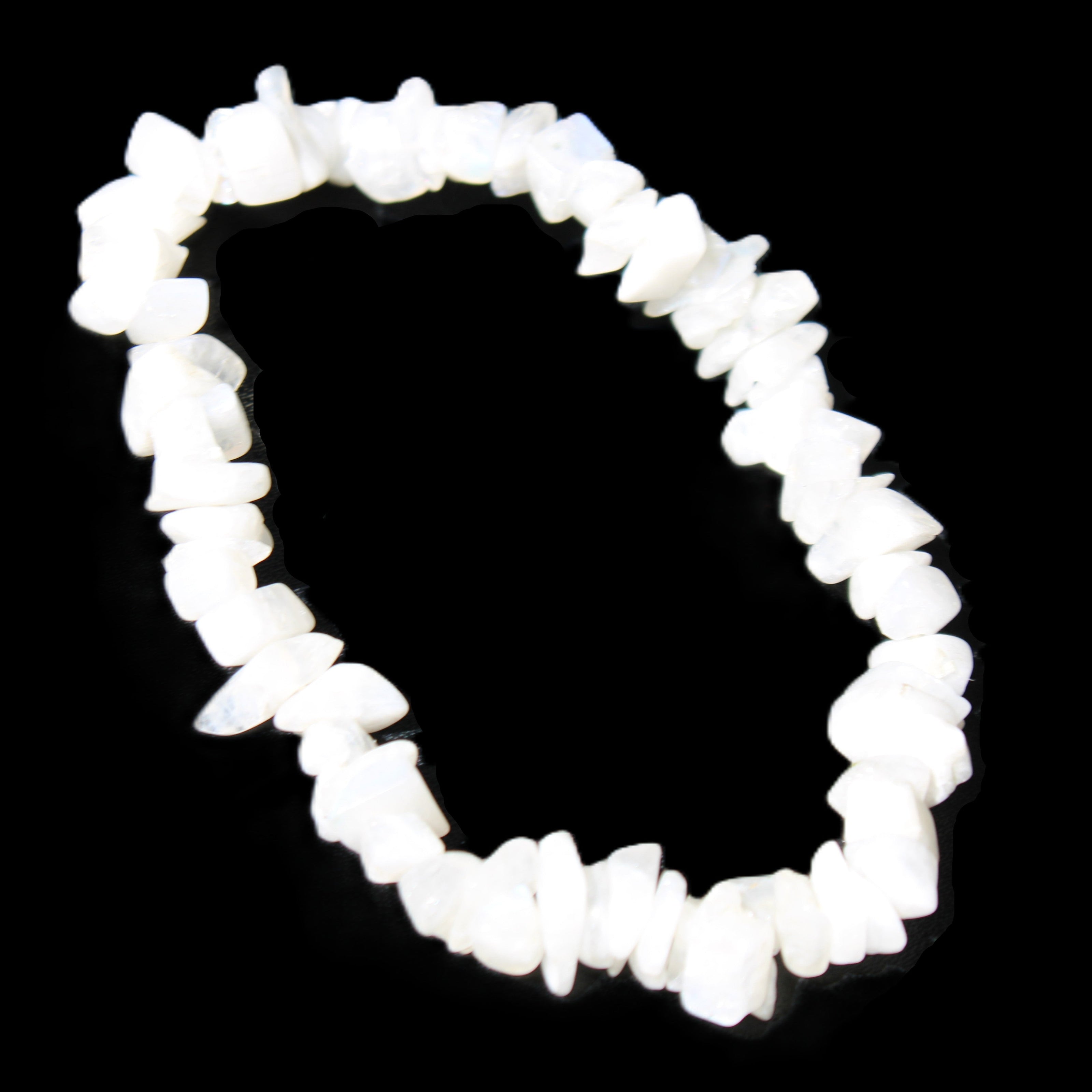 Moonstone chip bracelet 14-16g in sunlight - Rocks and Things Store