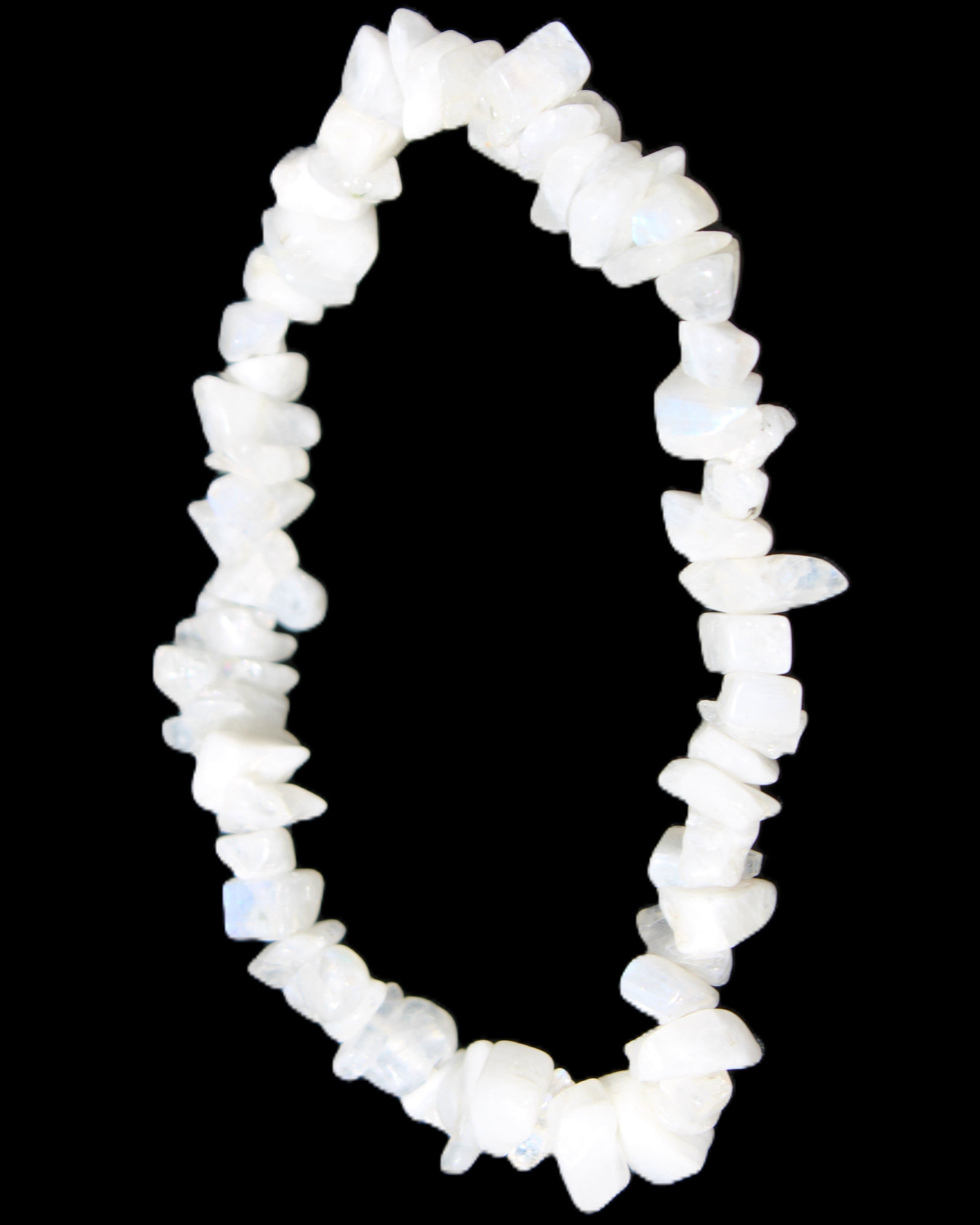 Moonstone chip bracelet 14-16g in sunlight - Rocks and Things Store