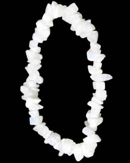 Moonstone chip bracelet 14-16g in sunlight - Rocks and Things Store