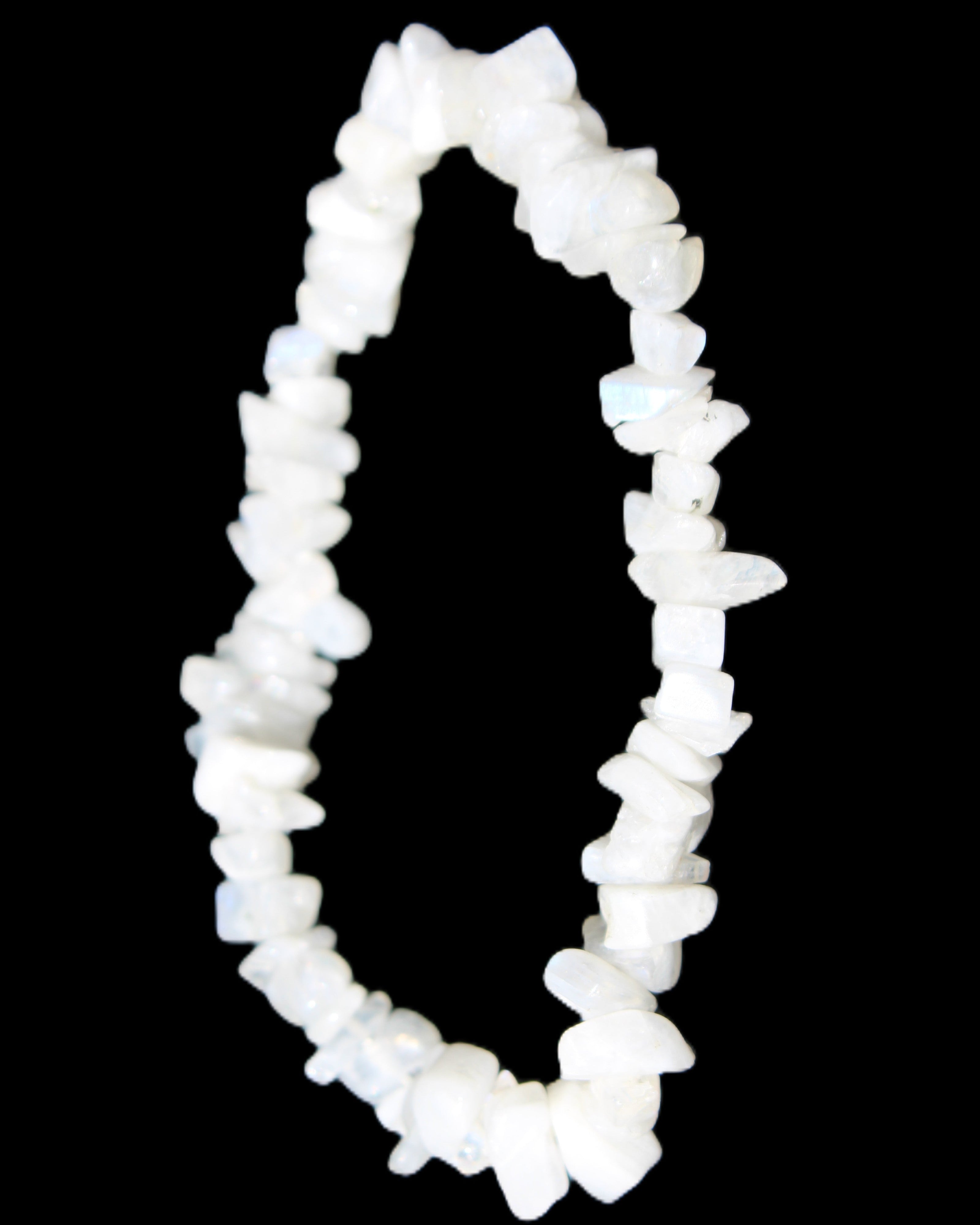 Moonstone chip bracelet 14-16g in sunlight - Rocks and Things Store