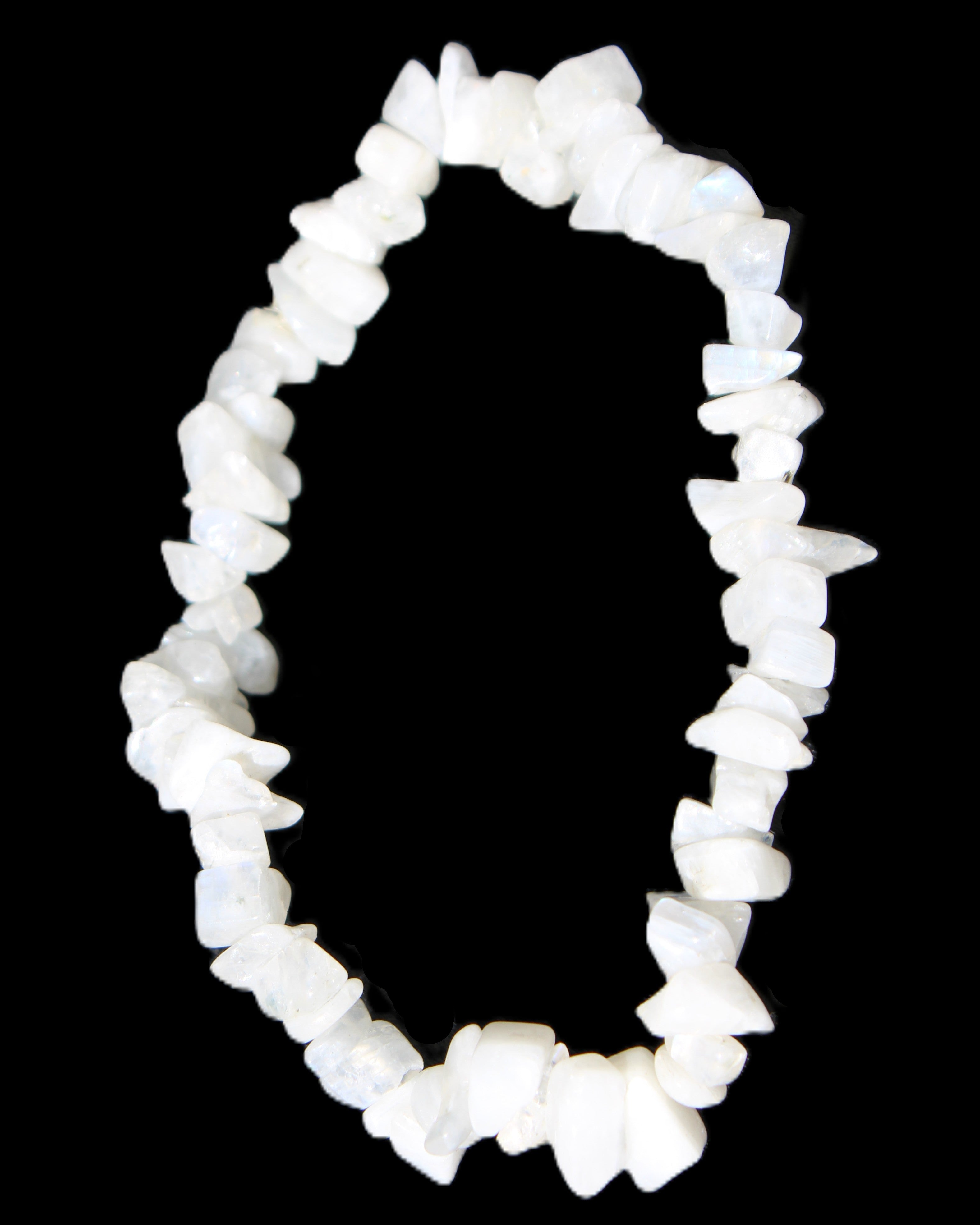 Moonstone chip bracelet 14-16g in sunlight - Rocks and Things Store