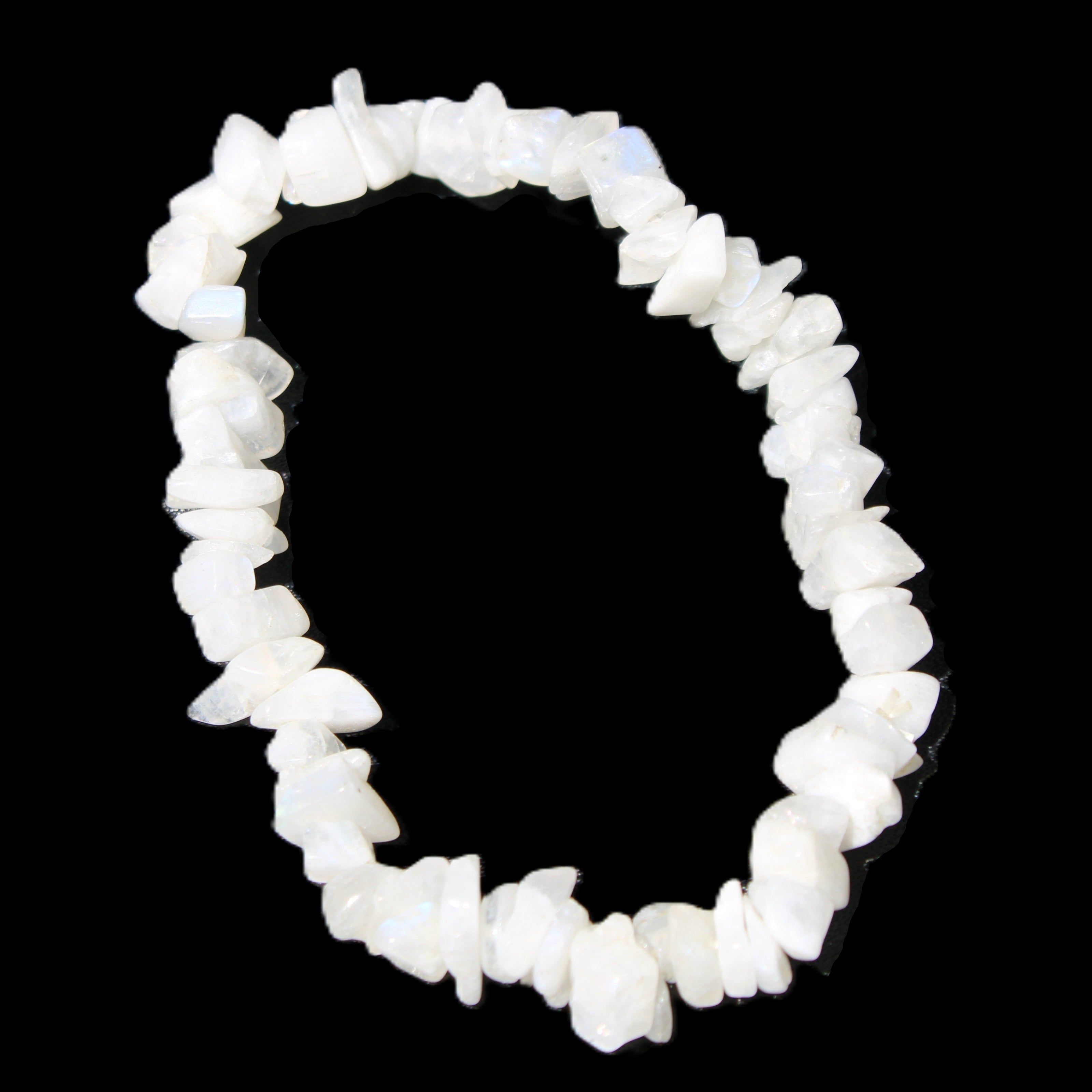Moonstone chip bracelet 14-16g in sunlight - Rocks and Things Store