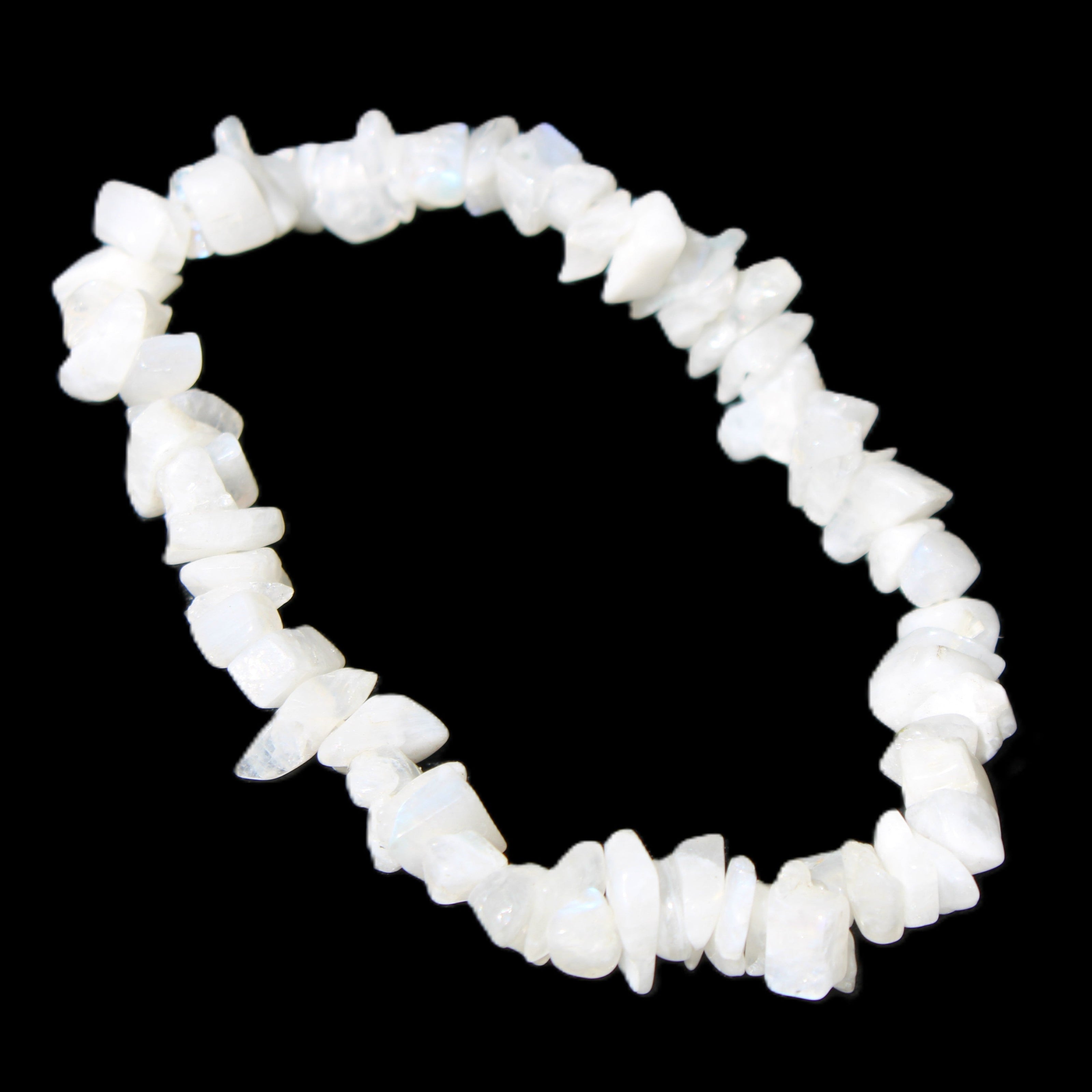 Moonstone chip bracelet 14-16g in sunlight - Rocks and Things Store