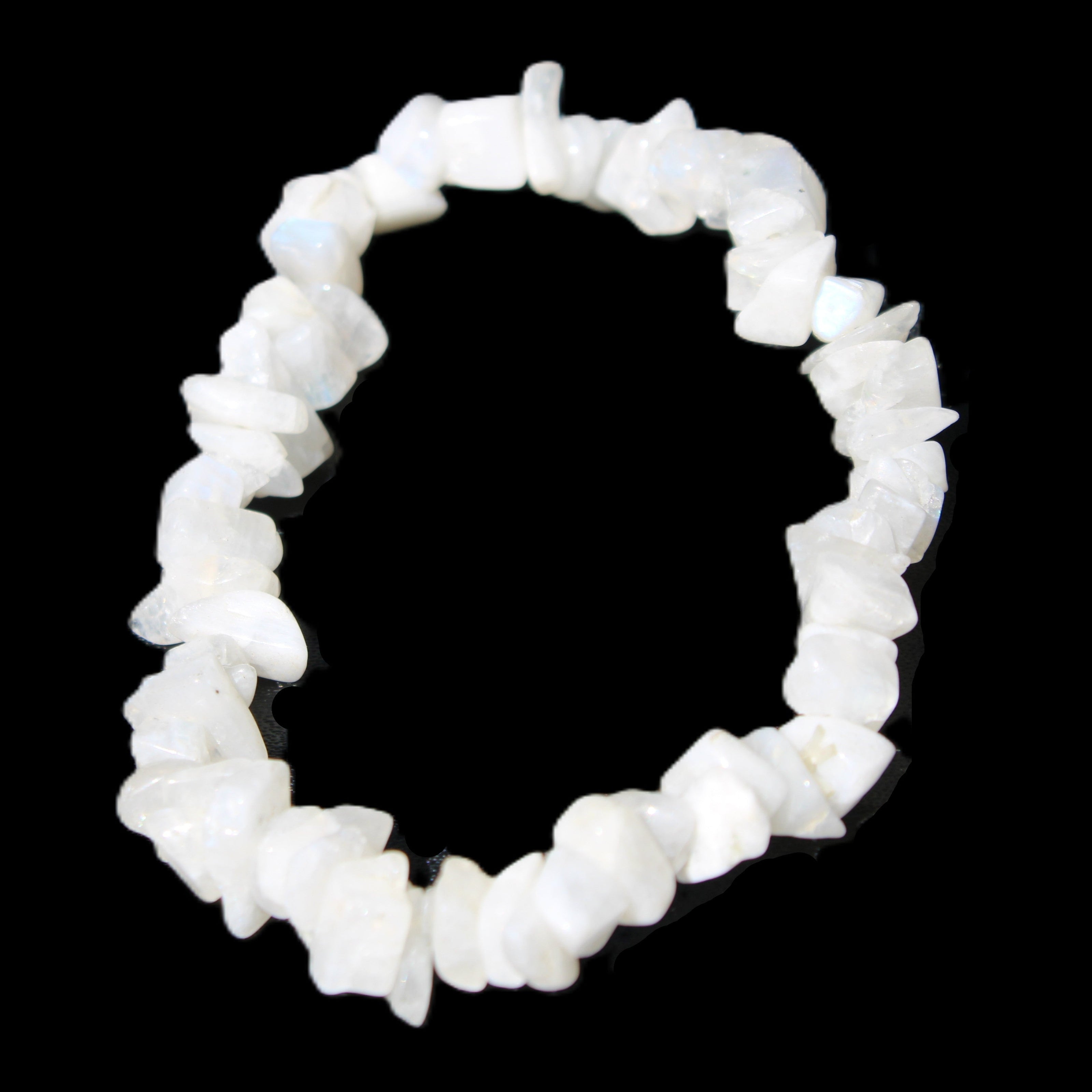Moonstone chip bracelet 14-16g in sunlight - Rocks and Things Store