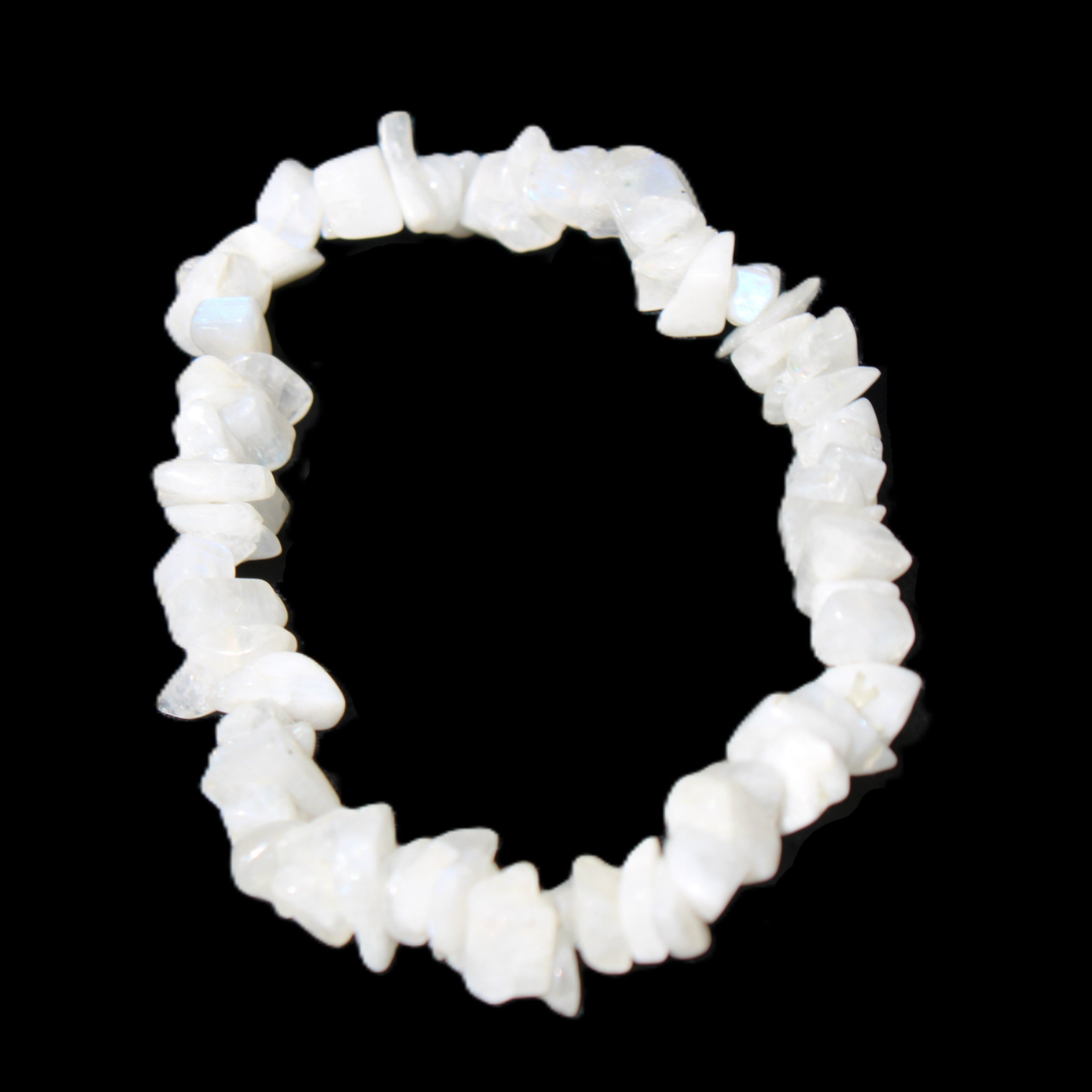 Moonstone chip bracelet 14-16g in sunlight - Rocks and Things Store
