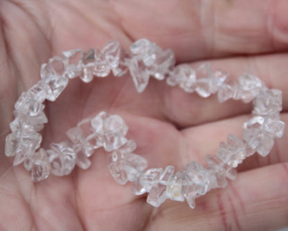 Clear Quartz chip bracelet 14-16g Rocks and Things