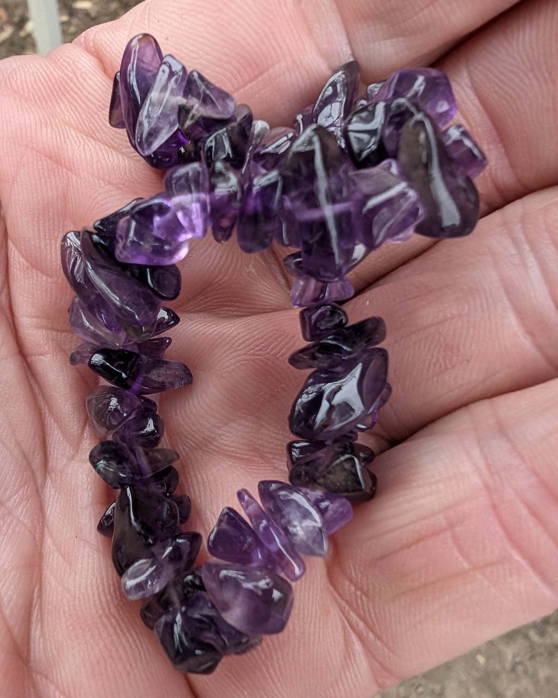 Amethyst chip bracelet 14-16g Rocks and Things