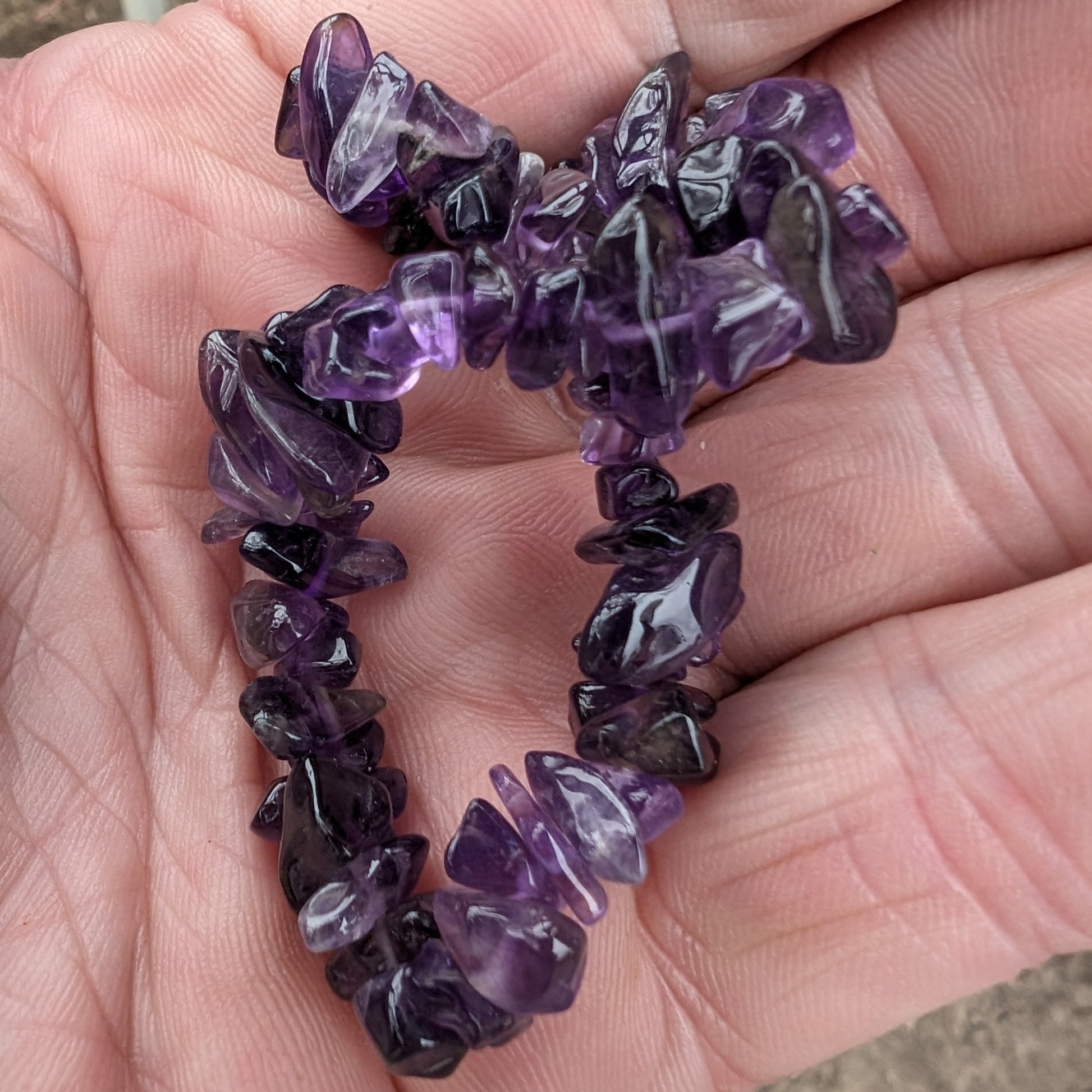 Amethyst chip bracelet 14-16g Rocks and Things