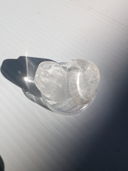 Clear Quartz 2 tumbled crystals 31/32g Rocks and Things