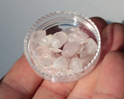 Rose Quartz tiny polished crystals 9g Rocks and Things