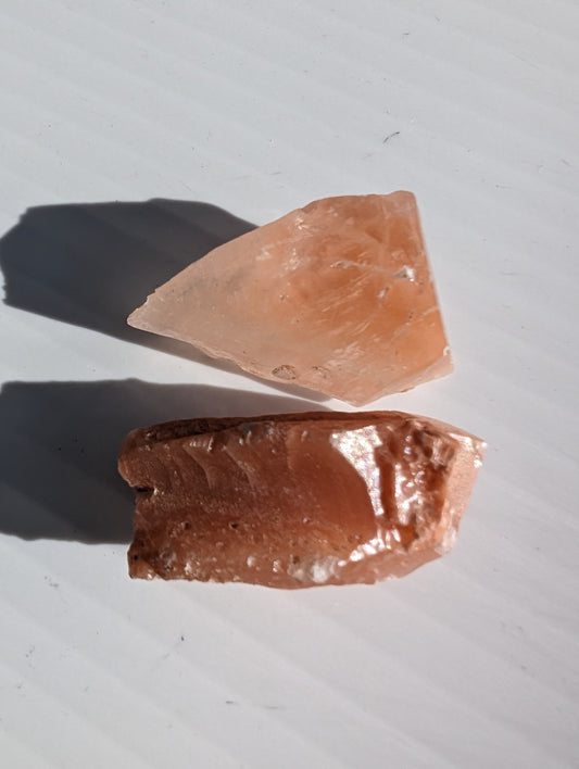 Red natural Calcite 2 crystals 15-18g Rocks and Things