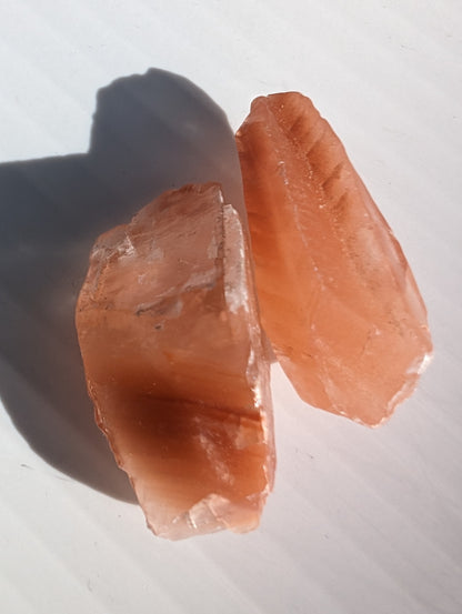 Red natural Calcite 2 crystals 15-18g Rocks and Things