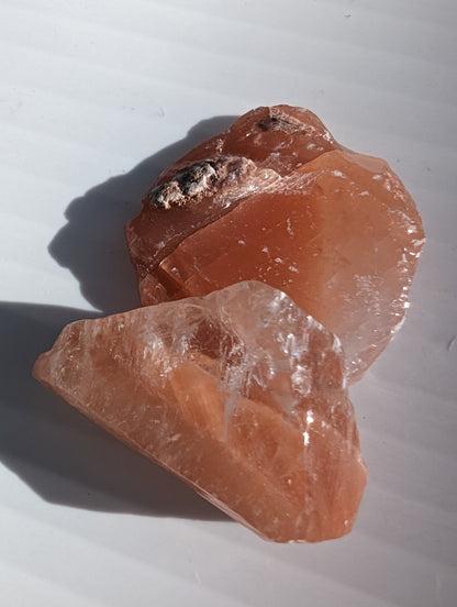 Red natural Calcite 2 crystals 15-18g Rocks and Things