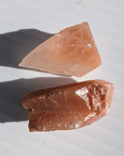 Red natural Calcite 2 crystals 15-18g Rocks and Things