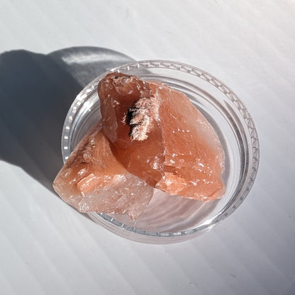 Red natural Calcite 2 crystals 15-18g Rocks and Things