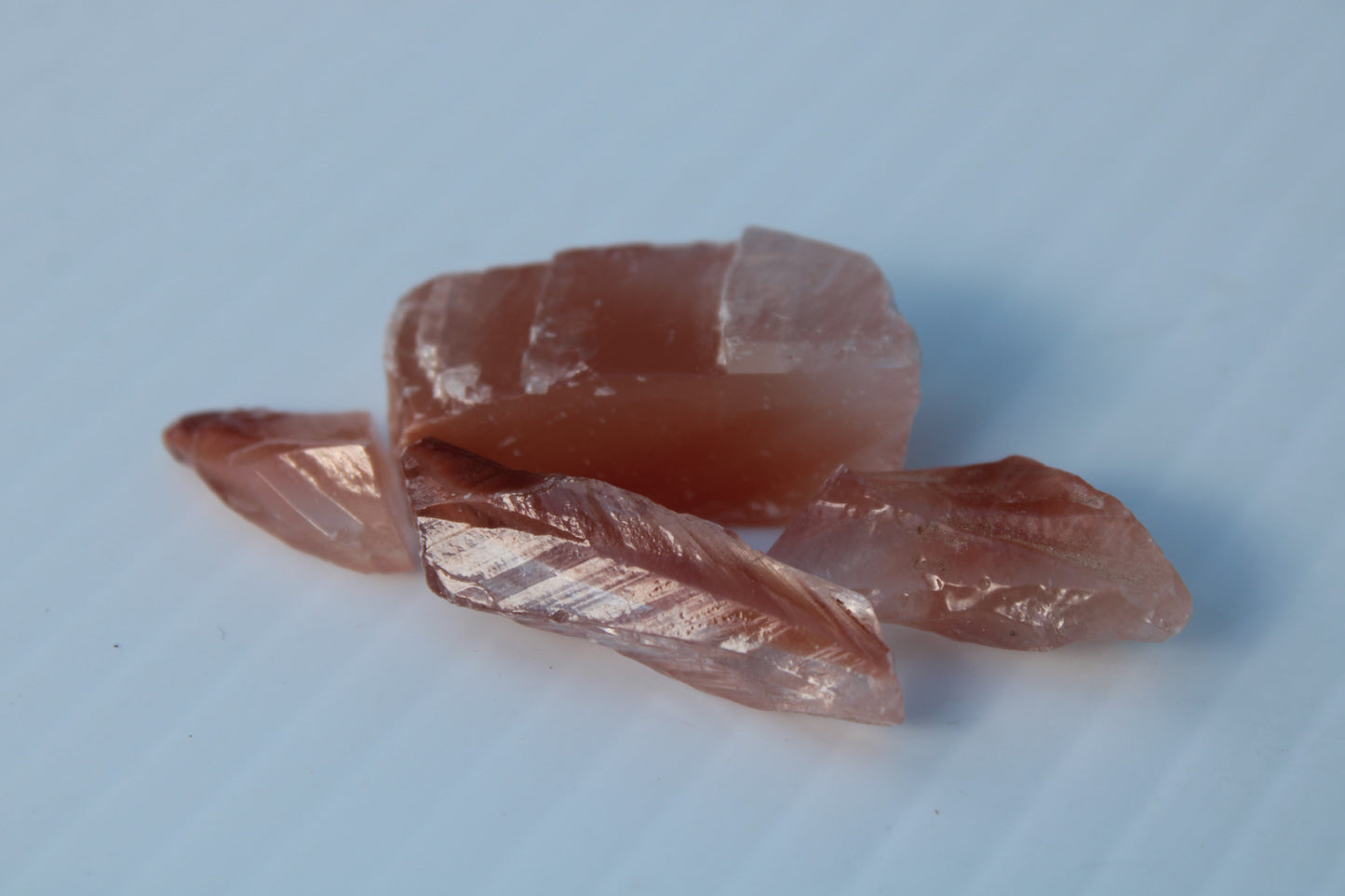 Red natural Calcite 5 crystals 16g Rocks and Things