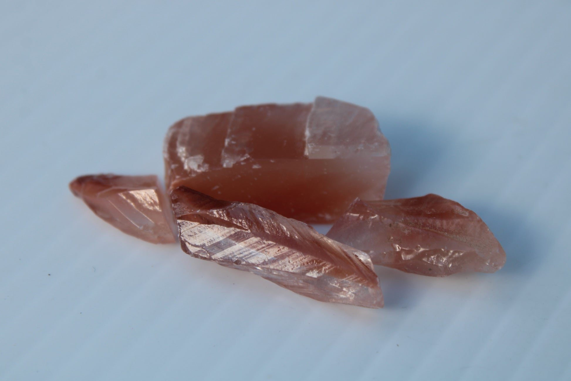 Red natural Calcite 5 crystals 16g Rocks and Things