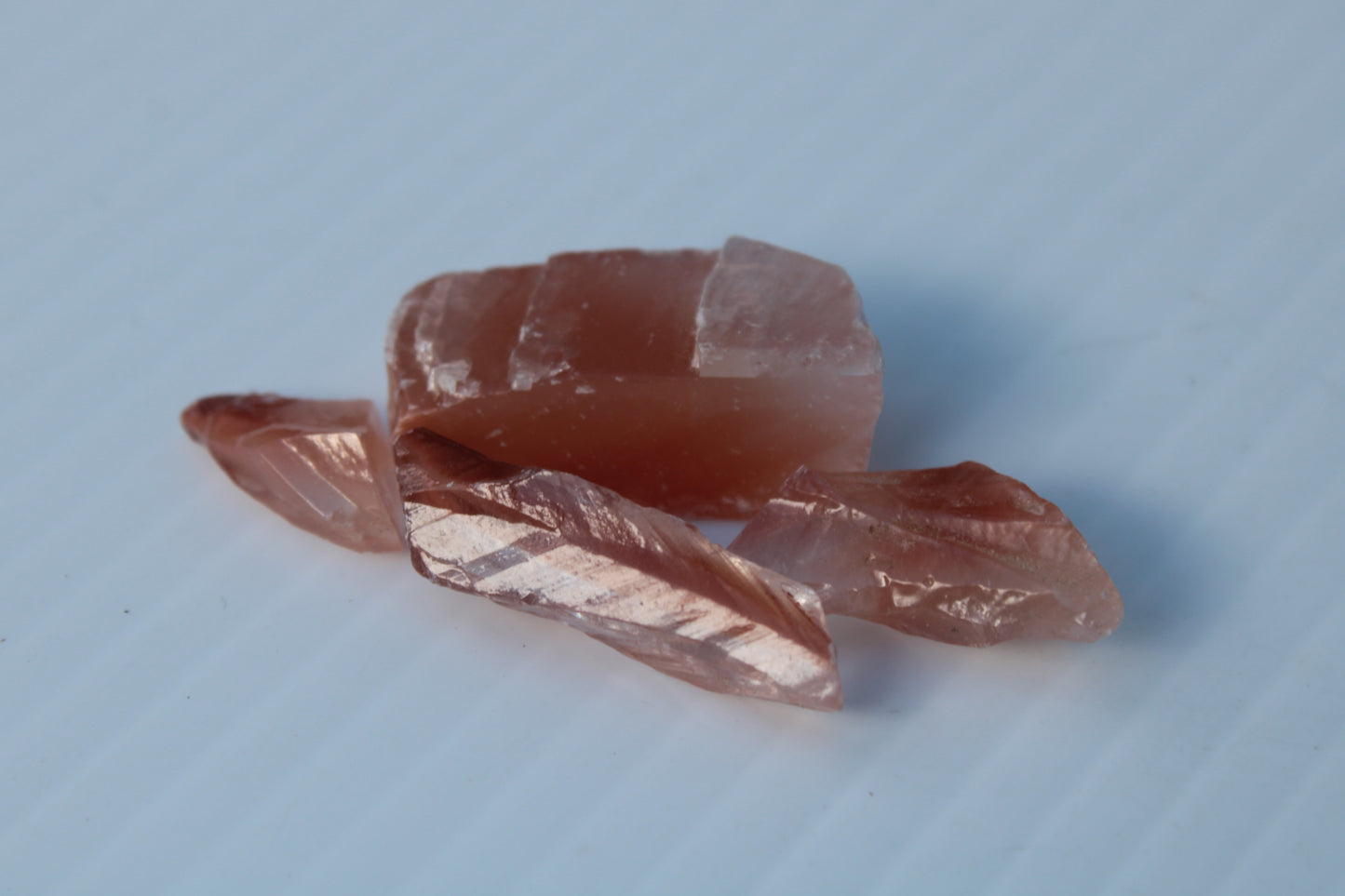 Red natural Calcite 5 crystals 16g Rocks and Things