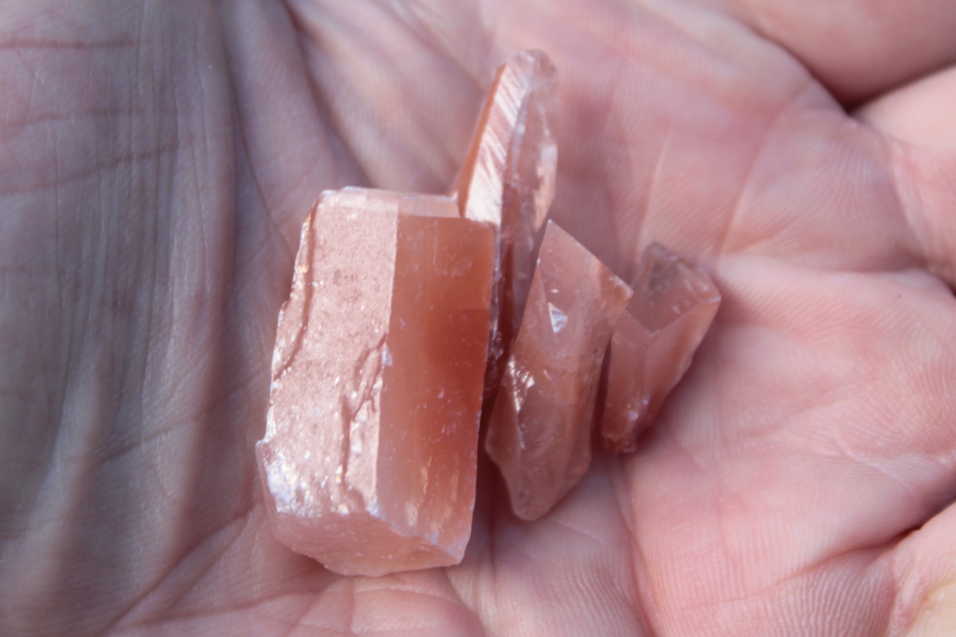 Red natural Calcite 5 crystals 16g Rocks and Things