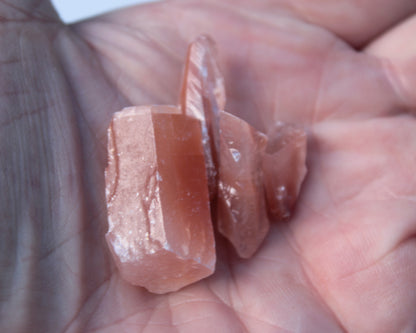 Red natural Calcite 5 crystals 16g Rocks and Things