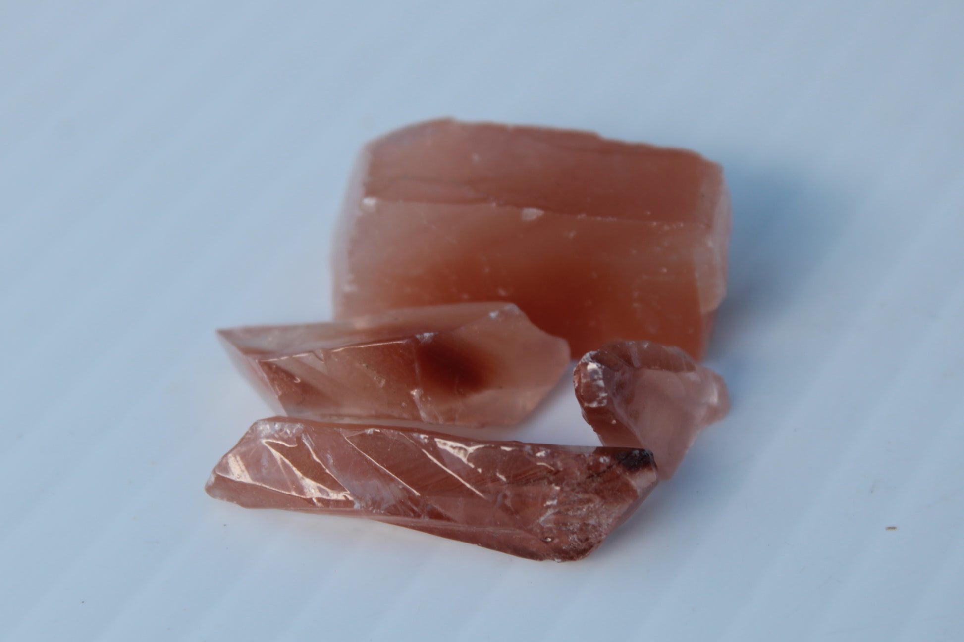 Red natural Calcite 5 crystals 16g Rocks and Things