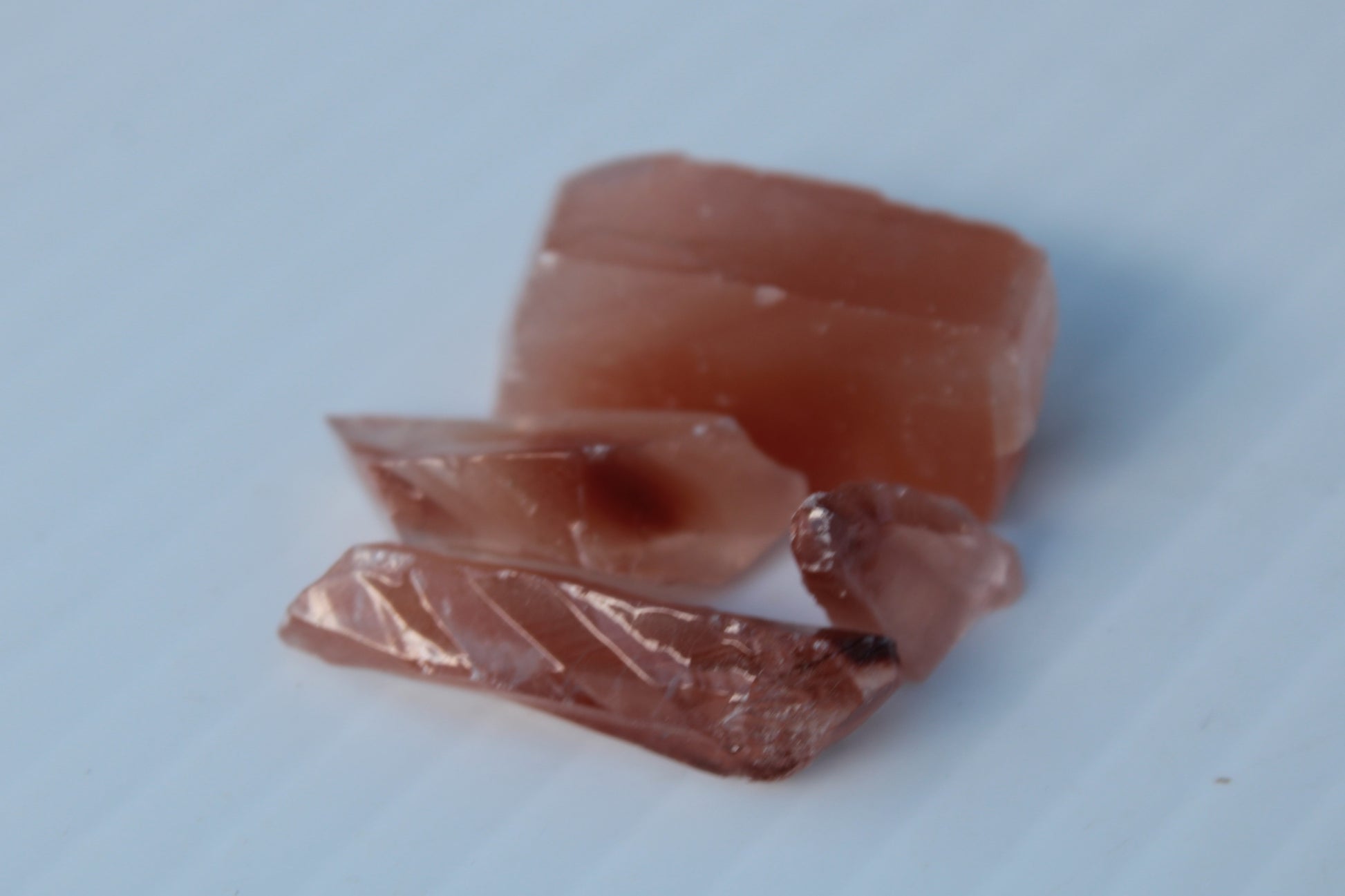 Red natural Calcite 5 crystals 16g Rocks and Things