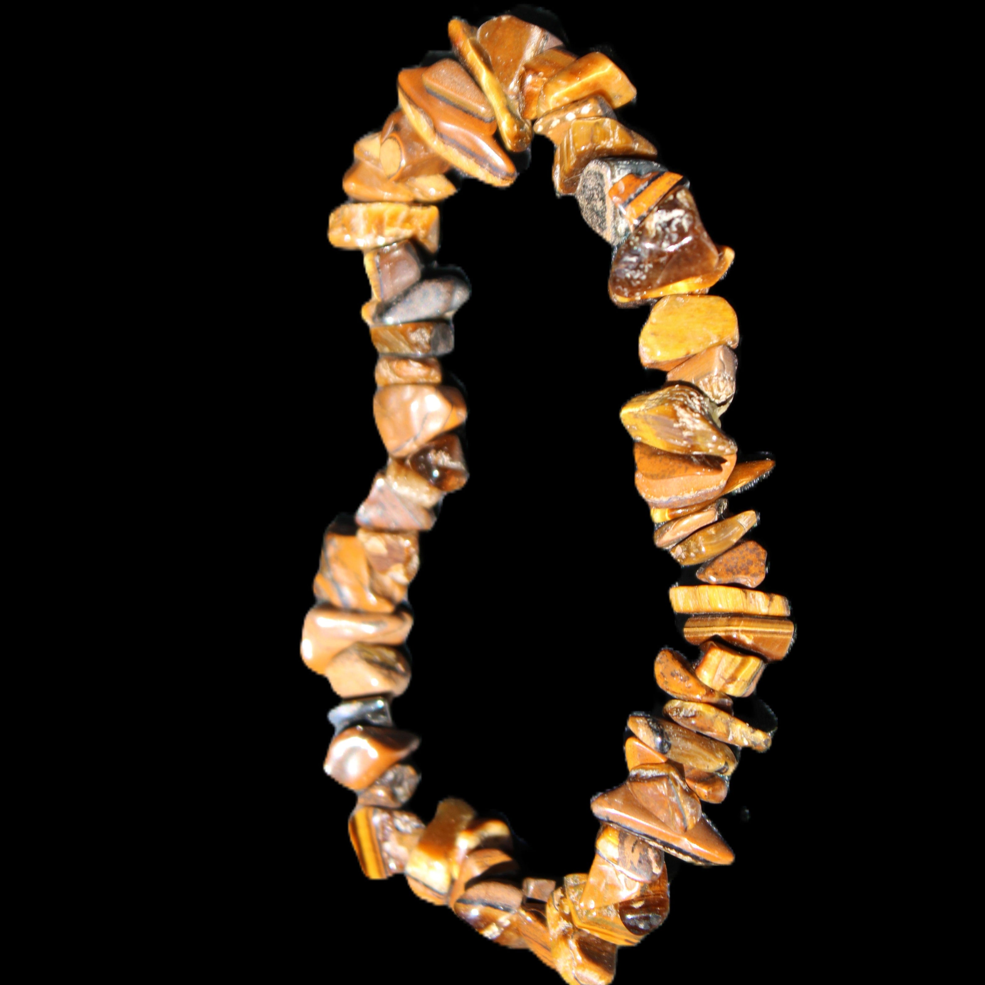 Tigers Eye chip bracelet 19g in sunlight - Rocks and Things Store