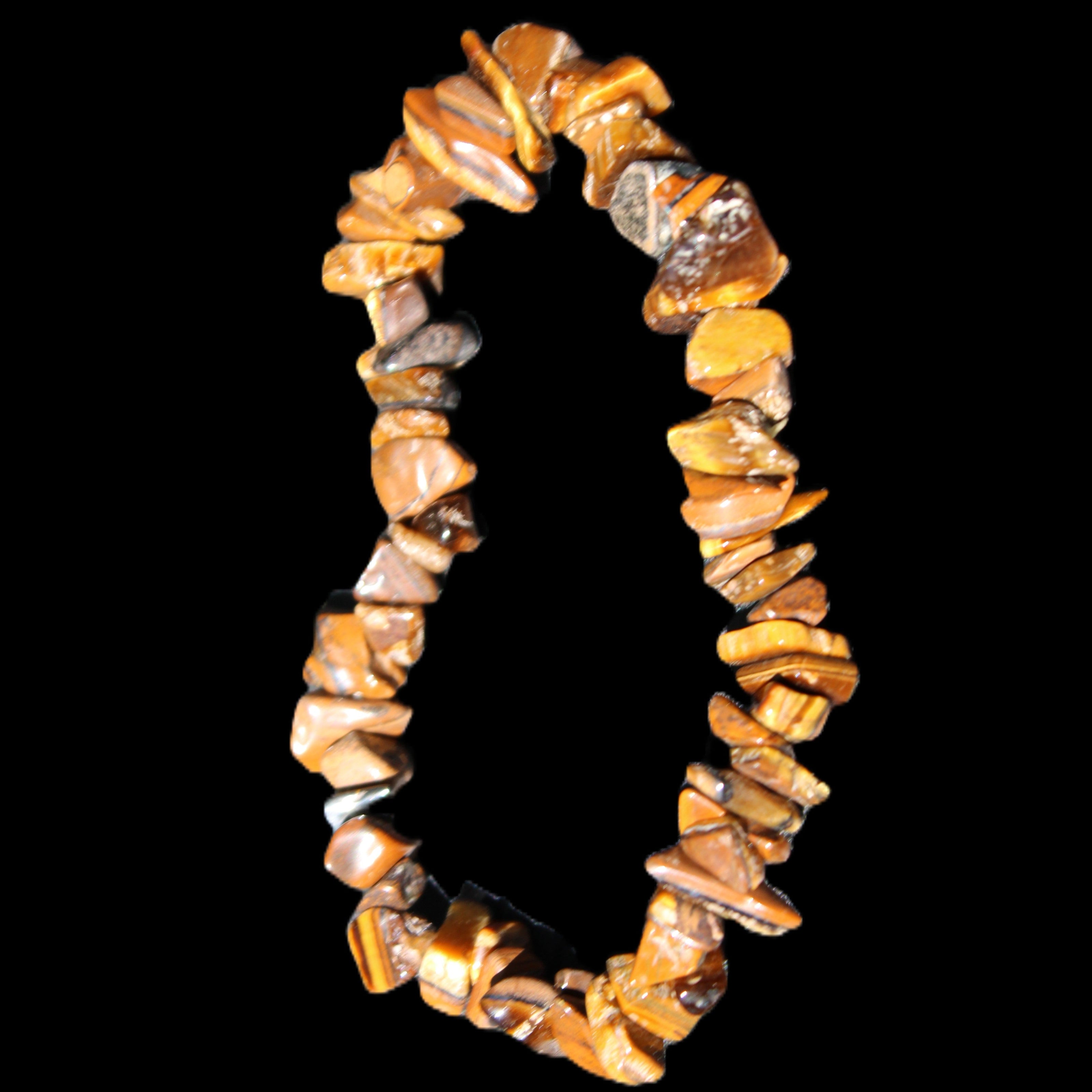 Tigers Eye chip bracelet 19g in sunlight - Rocks and Things Store