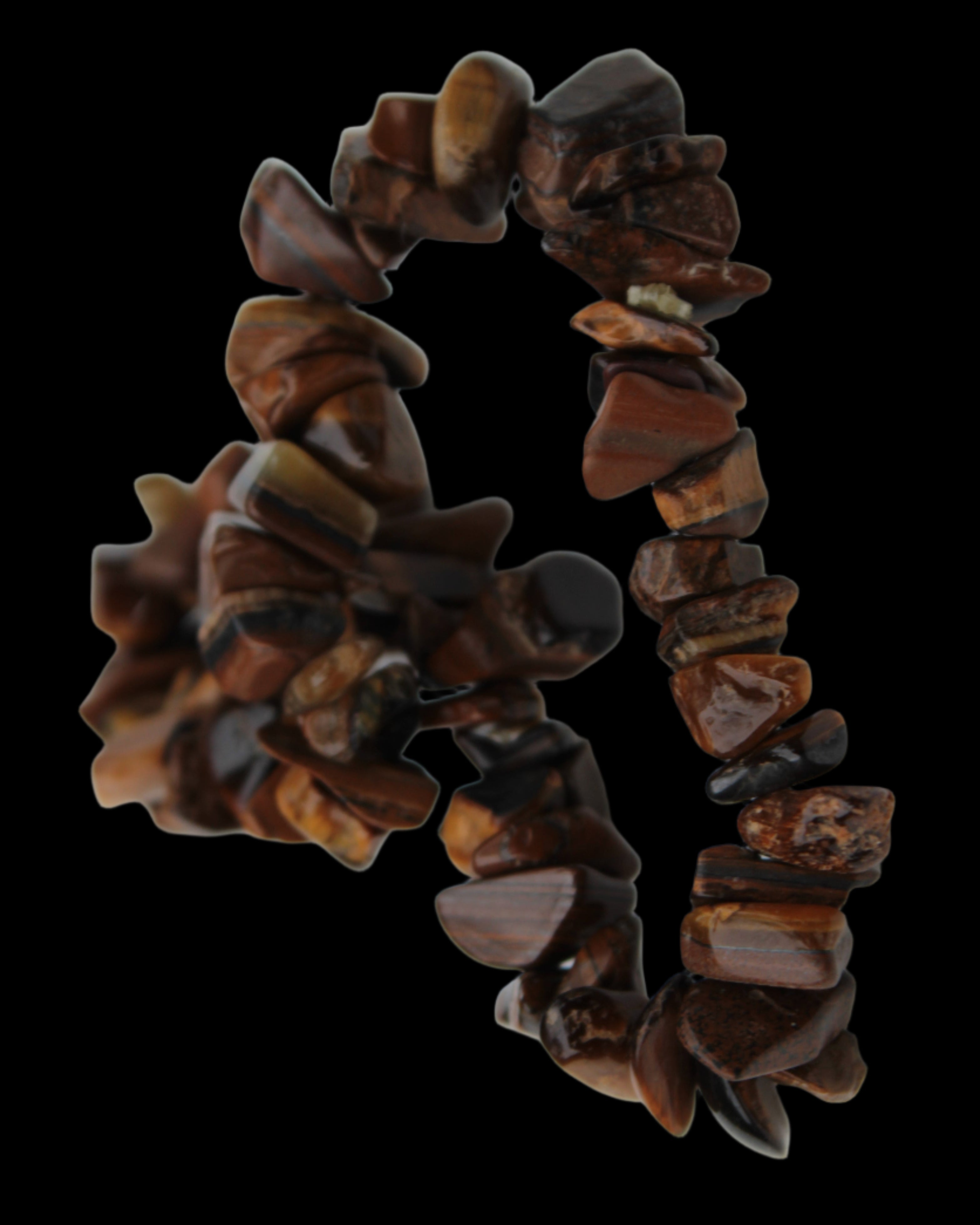 Tigers Eye chip bracelet 19g in sunlight - Rocks and Things Store