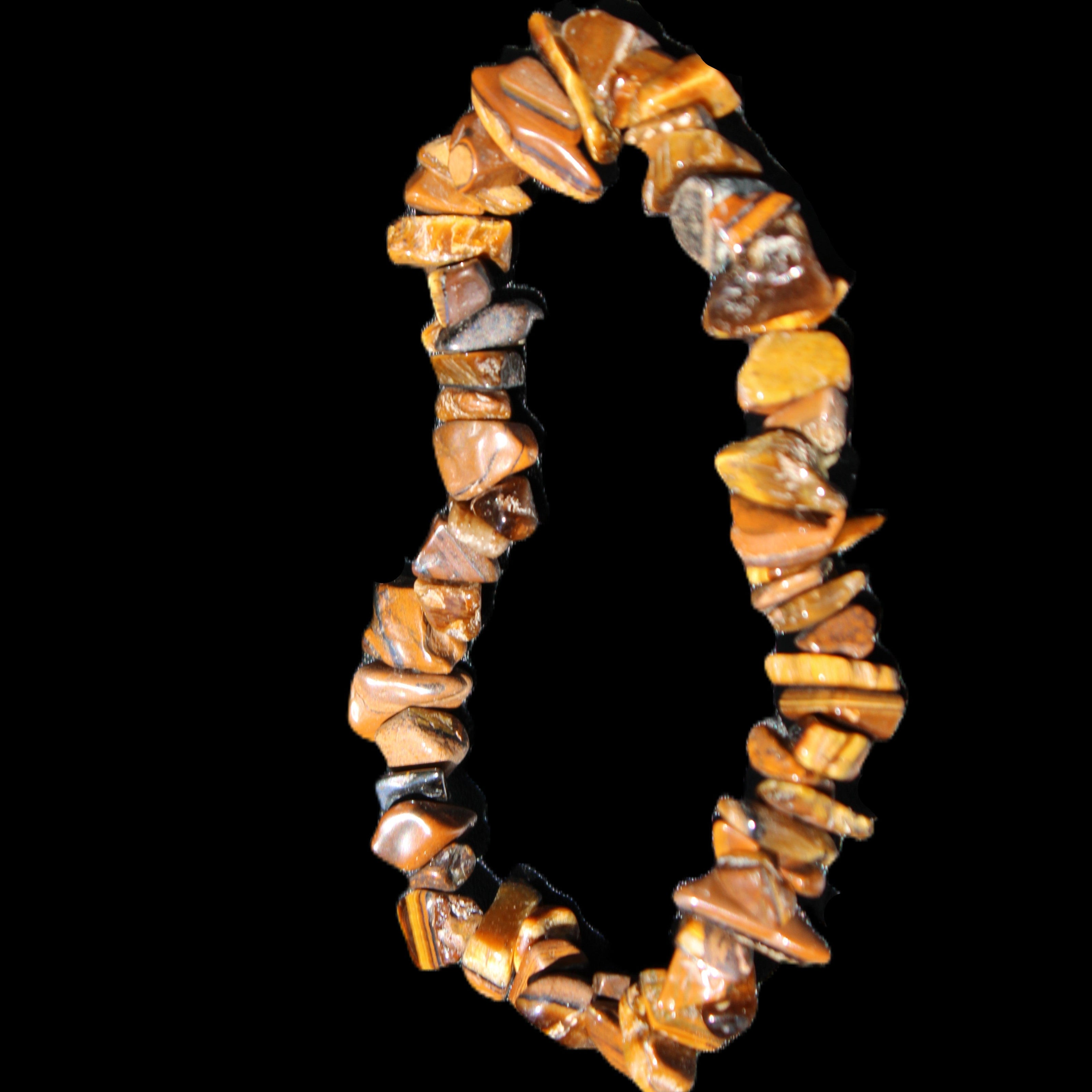 Tigers Eye chip bracelet 19g in sunlight - Rocks and Things Store