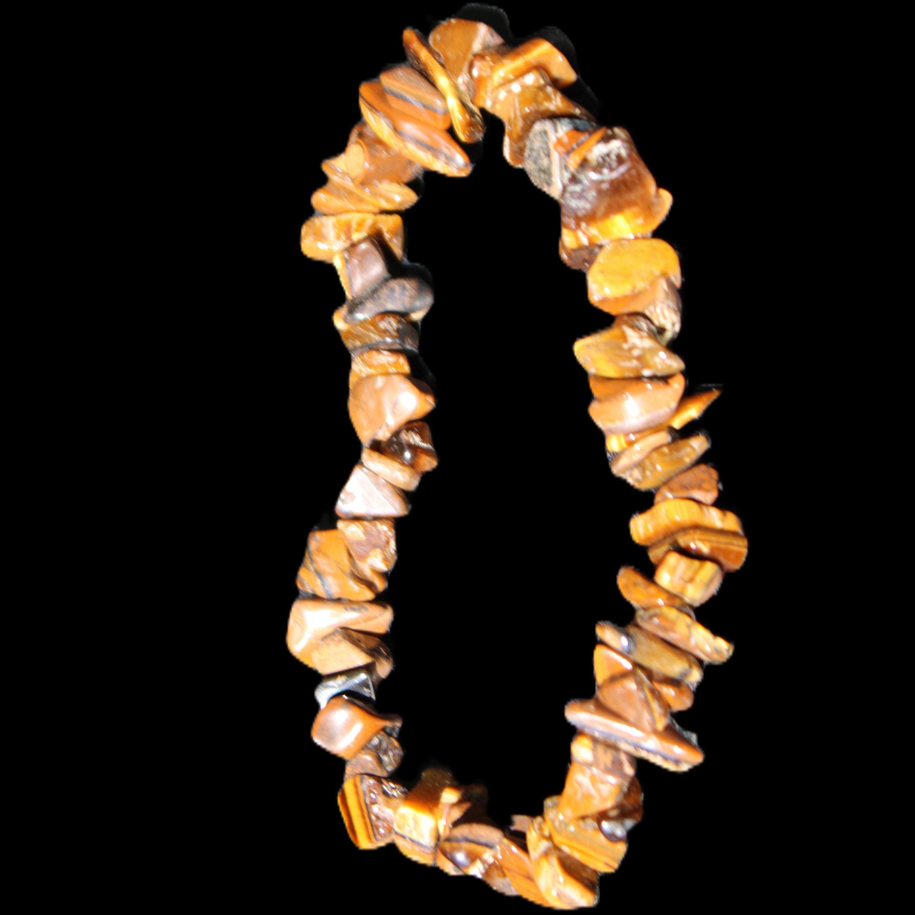 Tigers Eye chip bracelet 19g in sunlight - Rocks and Things Store