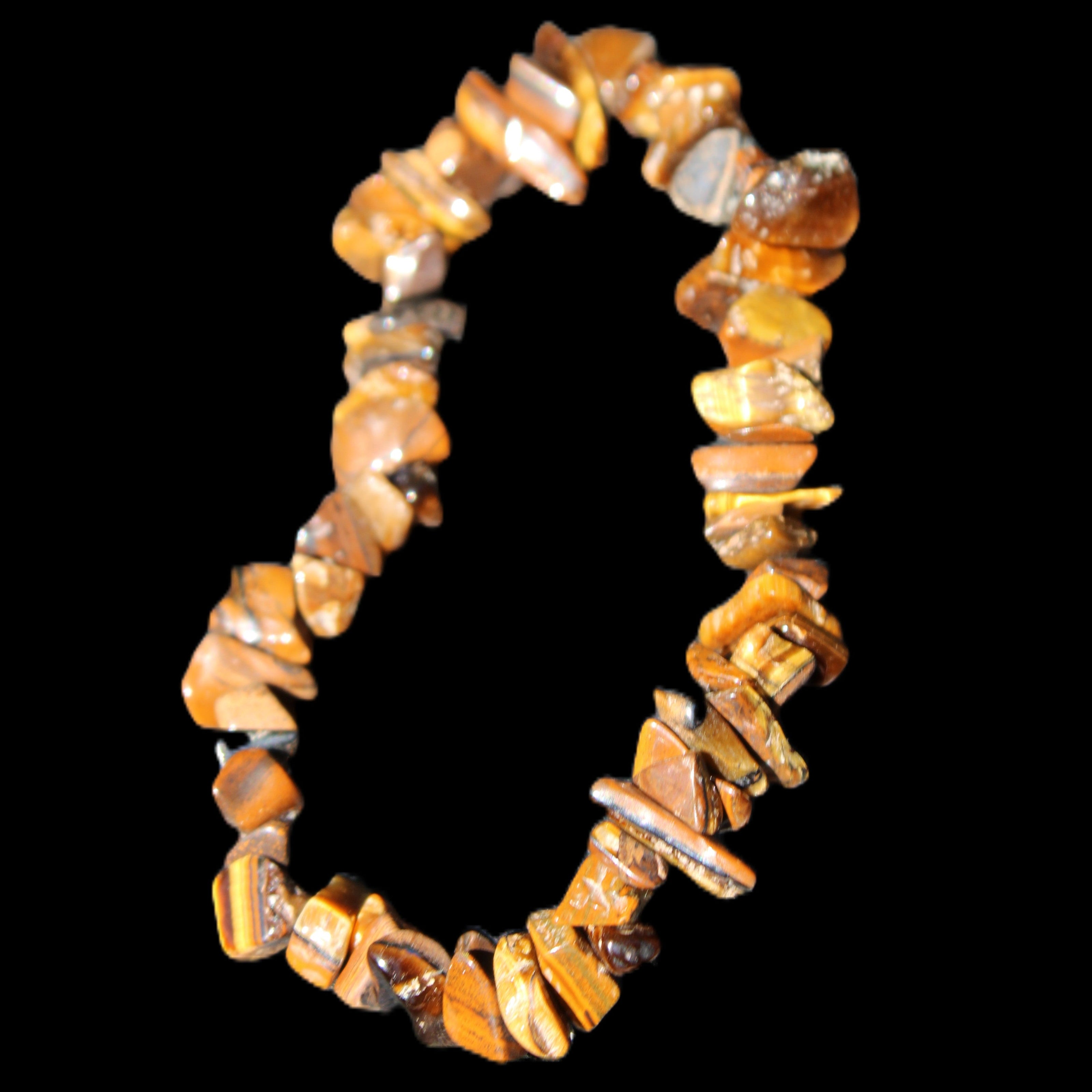 Tigers Eye chip bracelet 19g in sunlight - Rocks and Things Store