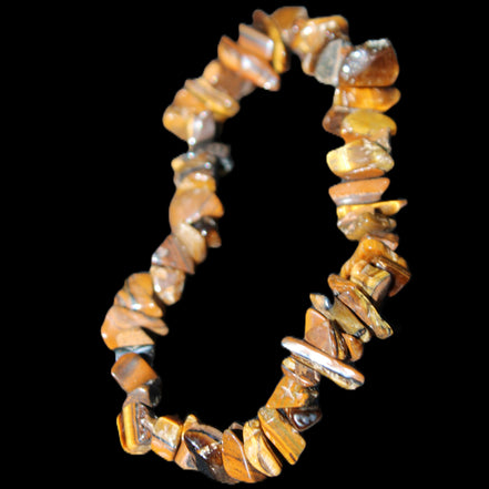 Tigers Eye chip bracelet 19g in sunlight - Rocks and Things Store