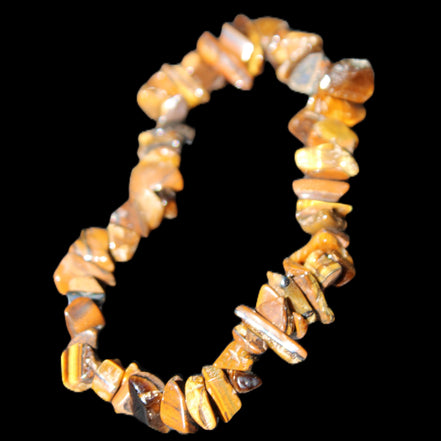 Tigers Eye chip bracelet 19g in sunlight - Rocks and Things Store