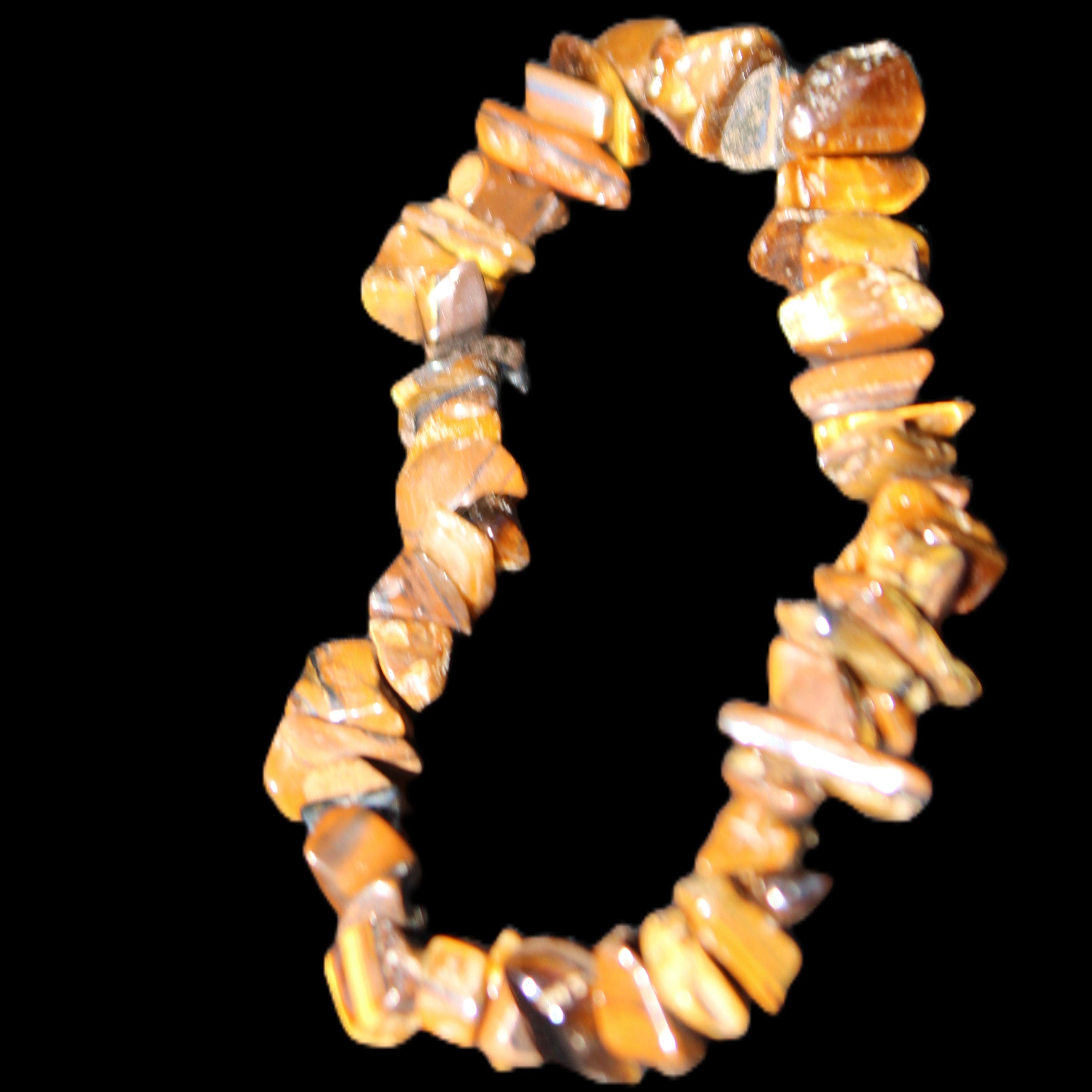 Tigers Eye chip bracelet 19g in sunlight - Rocks and Things Store