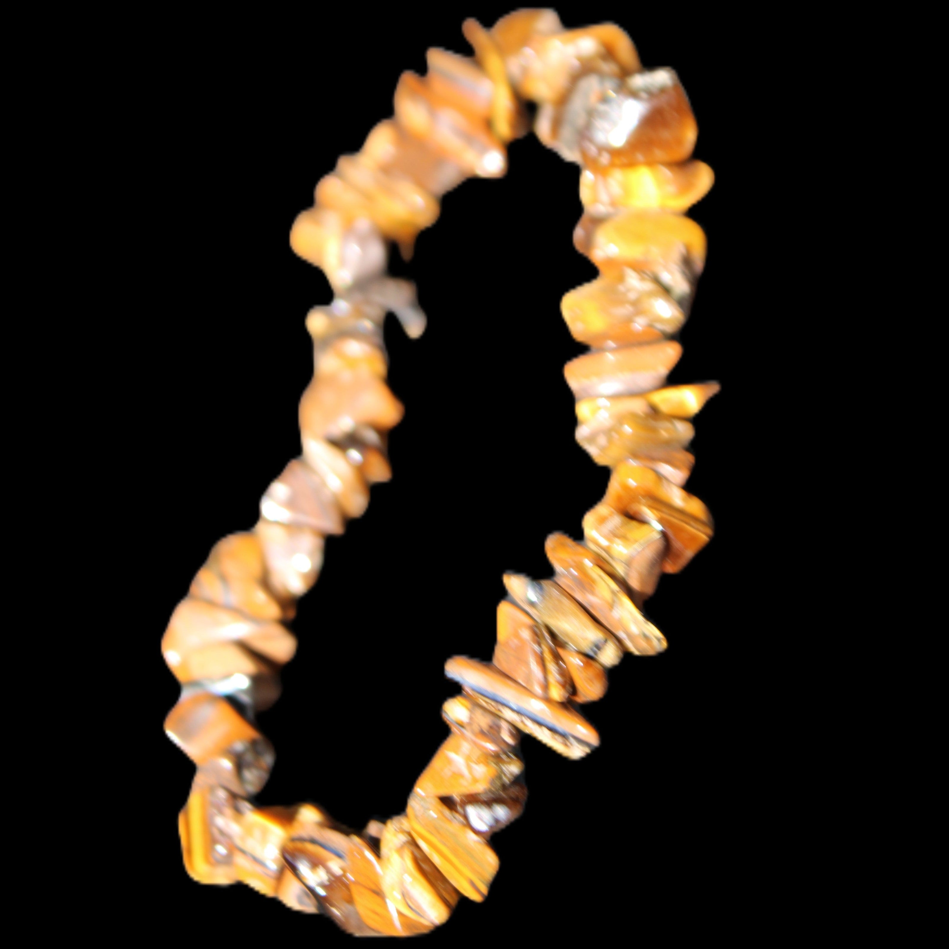 Tigers Eye chip bracelet 19g in sunlight - Rocks and Things Store