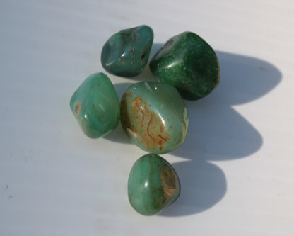 Green Aventurine 5 tumble stones 19g Rocks and Things