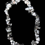 Snowflake Obsidian chip bracelet 10g in sunlight - Rocks and Things Store