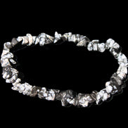 Snowflake Obsidian chip bracelet 10g in sunlight - Rocks and Things Store