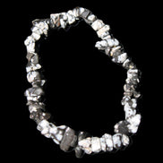 Snowflake Obsidian chip bracelet 10g in sunlight - Rocks and Things Store