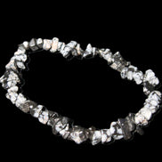 Snowflake Obsidian chip bracelet 10g in sunlight - Rocks and Things Store