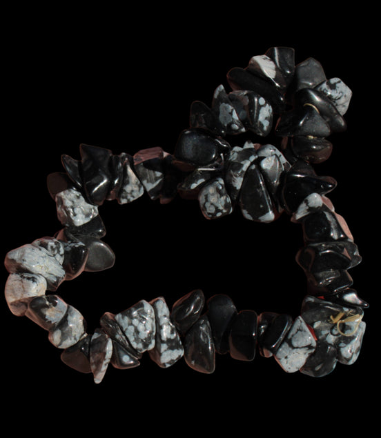 Snowflake Obsidian chip bracelet 10g -  Rocks and Things Store