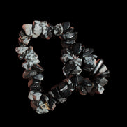 Snowflake Obsidian chip bracelet 10g -  Rocks and Things Store