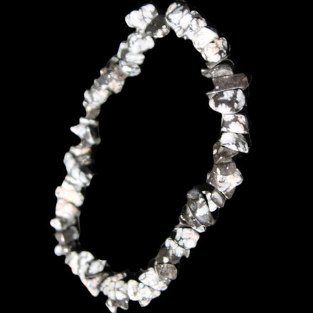 Snowflake Obsidian chip bracelet 10g in sunlight - Rocks and Things Store